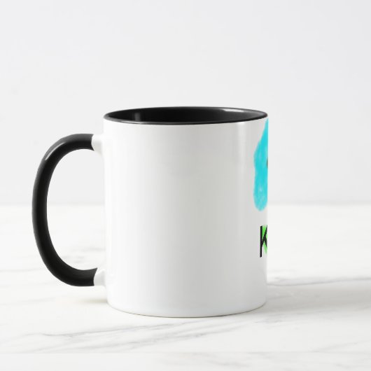 Mug Couleur d'eau bleu vert ajouter votre nom texte pe (Gauche)