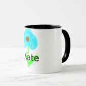 Mug Couleur d'eau bleu vert ajouter votre nom texte pe (Devant droit)