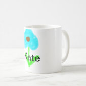 Mug Couleur d'eau bleu vert ajouter votre nom texte pe (Devant droit)