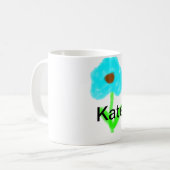 Mug Couleur d'eau bleu vert ajouter votre nom texte pe (Devant gauche)