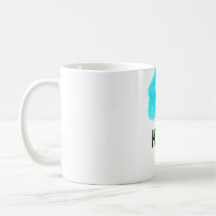 Mug Couleur d'eau bleu vert ajouter votre nom texte pe