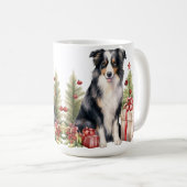 MUG COULEUR D'EAU CHRISTMAS FRONTIÈRE COLLIE CHIEN (Devant droit)