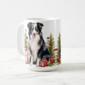 MUG COULEUR D'EAU CHRISTMAS FRONTIÈRE COLLIE CHIEN (Devant gauche)