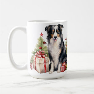 MUG COULEUR D'EAU CHRISTMAS FRONTIÈRE COLLIE CHIEN