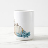 MUG COULEUR D'EAU CHUTE BLANC CITROUILLES & FLEURS BLE (Centre)