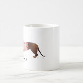 Mug Couleur d'eau dachshund mignonne personnalisable (Centre)