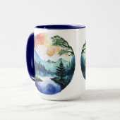 Mug Couleur d'eau de la scène naturelle (Devant gauche)