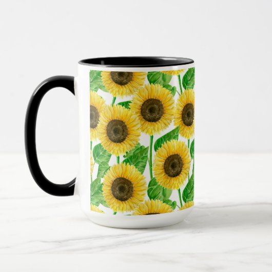Mug Couleur d'eau des fleurs de soleil (Gauche)