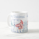 Mug Couleur d'eau douce Ours polaires Joyeux Noël (Devant gauche)