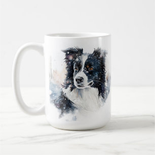 MUG COULEUR D'EAU HIVER VACANCES BORDER COLLIE CHIEN
