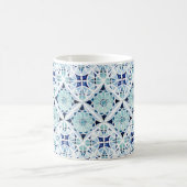 Mug Couleur d'eau motif en carreaux bleus marocains (Centre)