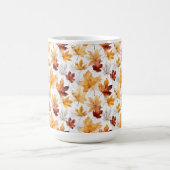MUG COULEUR D'EAU ORANGE ROUGE BLANC AUTOMNE FEUILLES (Centre)