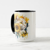 MUG COULEUR D'EAU ORANGE TABBY CAT AVEC SOUFFLEURS (Devant gauche)