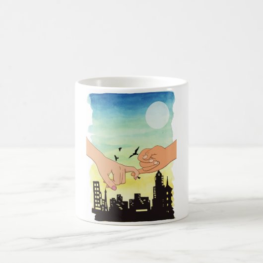 Mug Couleur d'eau promet vue panoramique, pinky pr (Centre)
