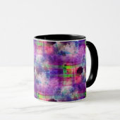 Mug Couleur d'eau verte et violette (Devant droit)