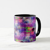Mug Couleur d'eau verte et violette (Devant droit)