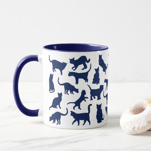 Mug Couleur des chats bleu (Avec donut)