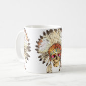 Mug Couleur dessinée à la main - Coiffure amérindienne (Devant gauche)