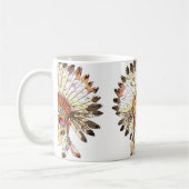 Mug Couleur dessinée à la main - Coiffure amérindienne (Gauche)