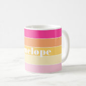 Mug Couleur d'été couleur rose jaune personnalisé Band (Devant droit)