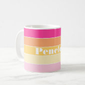 Mug Couleur d'été couleur rose jaune personnalisé Band (Devant gauche)