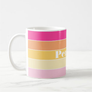 Mug Couleur d'été couleur rose jaune personnalisé Band