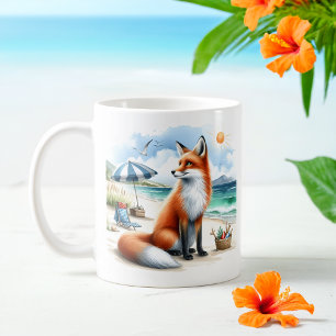 Mug Couleur d'été Fox sur la plage