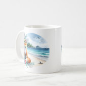 Mug Couleur d'été Fox sur la plage (Devant gauche)