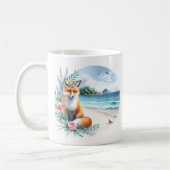 Mug Couleur d'été Fox sur la plage (Gauche)
