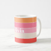 Mug Couleur d'été personnalisée Peach rose Barrages (Devant droit)