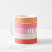 Mug Couleur d'été personnalisée Peach rose Barrages (Devant gauche)