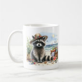 Mug Couleur d'été Raccoon sur la plage (Gauche)