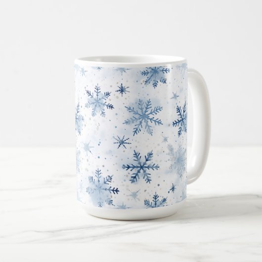 Mug Couleur d'hiver du flocon de neige (Devant droit)