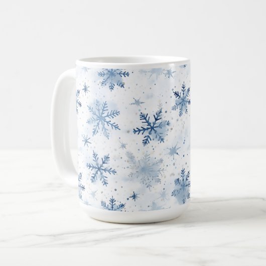 Mug Couleur d'hiver du flocon de neige (Devant gauche)
