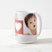 Mug Couleur ÉDITABLE Chaleureux Amour Coeur Photos (Devant droit)