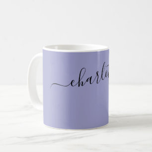 Mug Couleur élégante de cloche bleue Nom moderne Perso