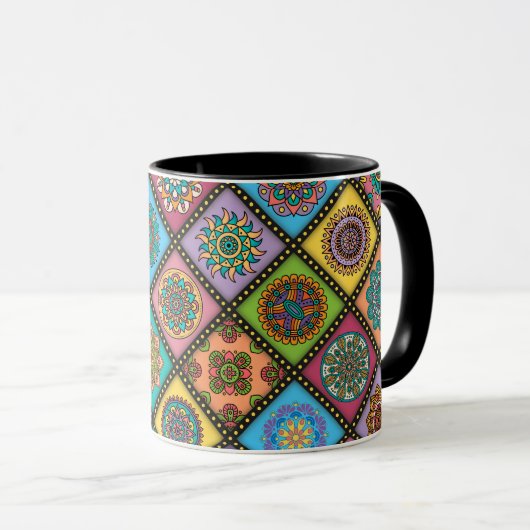 Mug Couleur folle de Mandala (Devant droit)