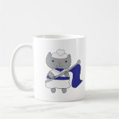 Mug Couleur Garde Chat bleu et blanc (Gauche)