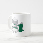 Mug Couleur Garde Chat Vert et Blanc (Devant gauche)
