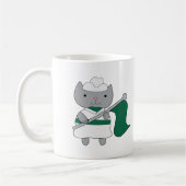 Mug Couleur Garde Chat Vert et Blanc (Gauche)