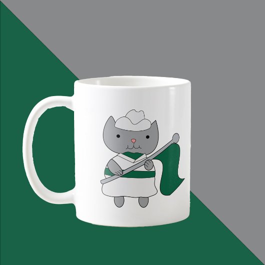 Mug Couleur Garde Chat Vert et Blanc