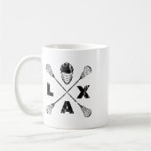 Mug Couleur noire de l'axe de croix de Lacrosse (Gauche)