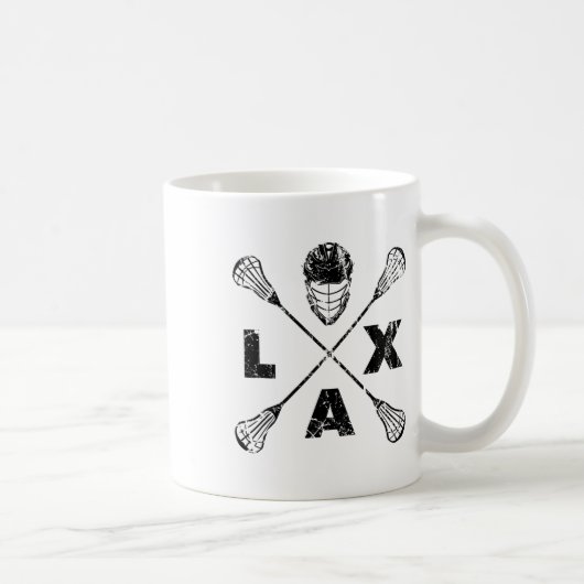 Mug Couleur noire de l'axe de croix de Lacrosse (Droite)