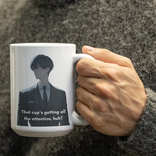 Mug Couleur noire Le personnage de l'Anime devient jal