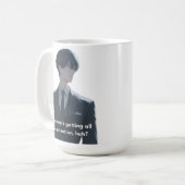 Mug Couleur noire Le personnage de l'Anime devient jal (Devant gauche)