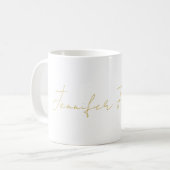 Mug Couleur Or Calligraphie Élégant Simple Nom (Devant gauche)