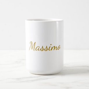 Mug Couleur Or Calligraphie Élégant Simple Nom