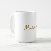 Mug Couleur Or Calligraphie Élégant Simple Nom (Devant gauche)