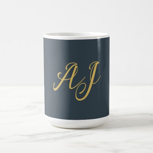 Mug Couleur Or Charbon Monogramme Initiale Professionn (Centre)