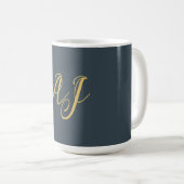 Mug Couleur Or Charbon Monogramme Initiale Professionn (Devant droit)